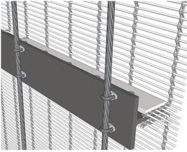 Precrimped mesh on vertical cables installation technique