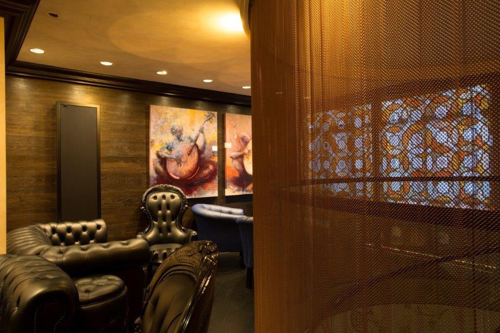 Biscay 7 wire mesh curtain installed at Baku, an Azerbaijani restaurant in Knightsbridge, London