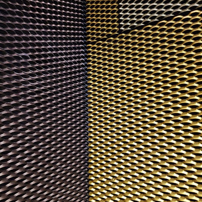 Perforated Aluminum Mesh Screen Powder Coated Black for Architectural  Decoration