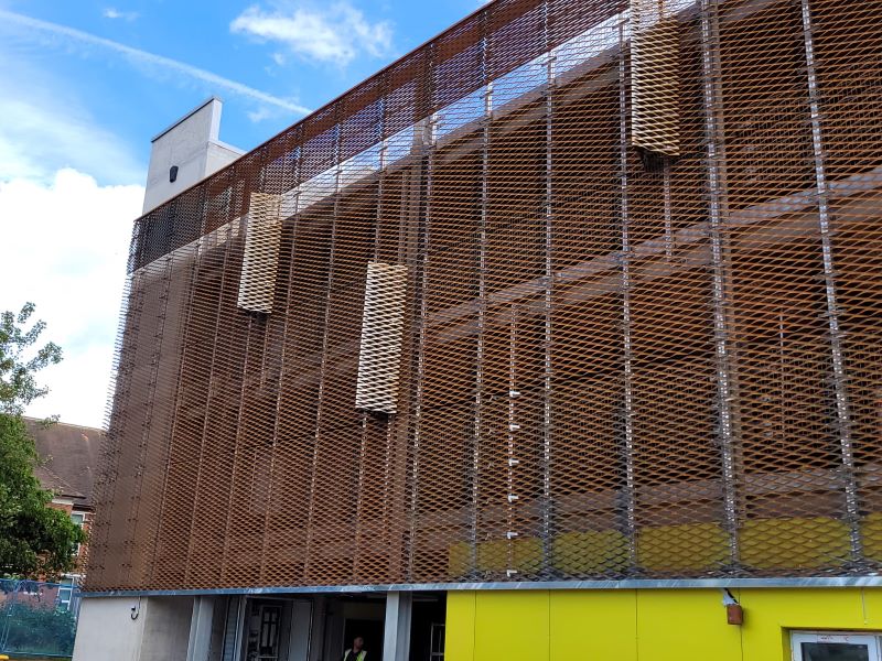 Harwell multi storey car park expanded metal mesh