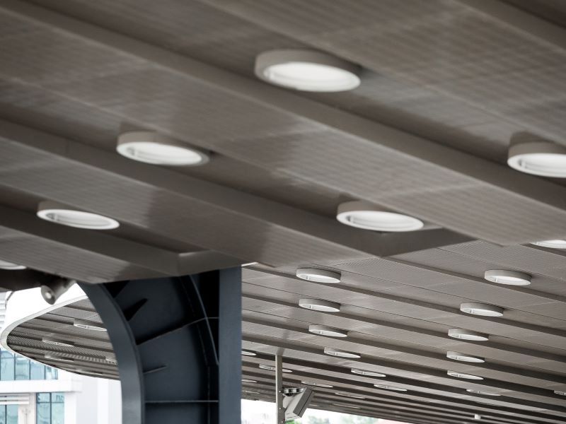 Luna wedge wire ceiling at Kielce Bus Station